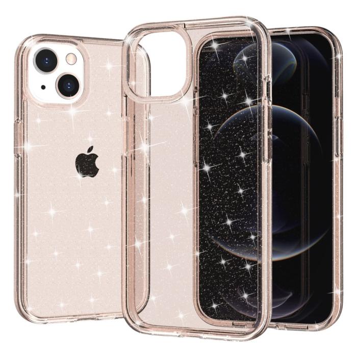 Bild 4,  iPhone 15 Plus Skal Hybrid Glitter Guld - Teknikhallen.se