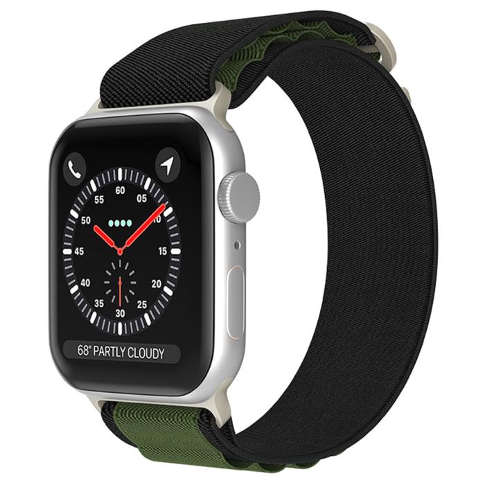 Bild 2, ColorPop Apple Watch 38/40/41/42 mm Armband Alpine Pro Loop Svart/Grön - Teknikhallen.se