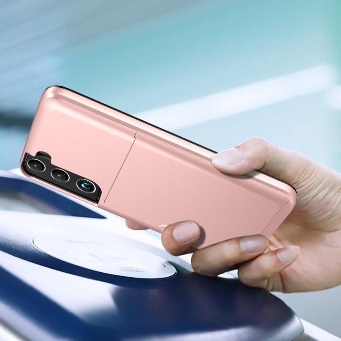 Bild 2,  Samsung Galaxy S22 Plus Skal Hybrid Med Kortfack Guld - Teknikhallen.se