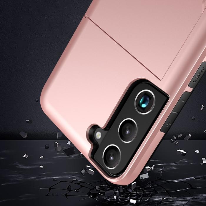 Bild 3,  Samsung Galaxy S22 Plus Skal Hybrid Med Kortfack Guld - Teknikhallen.se