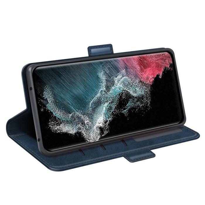Bild 3,  Samsung Galaxy S23 Ultra Fodral Magnetisk Stängning Blå - Teknikhallen.se