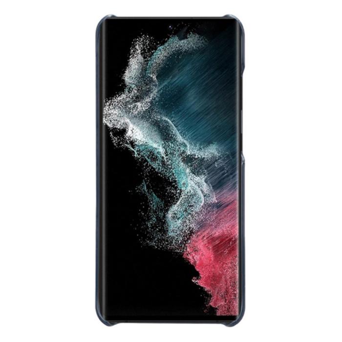 Bild 2,  Samsung Galaxy S23 Ultra Skal Läder Belagt Blå - Teknikhallen.se