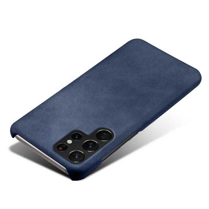 Bild 3,  Samsung Galaxy S23 Ultra Skal Läder Belagt Blå - Teknikhallen.se