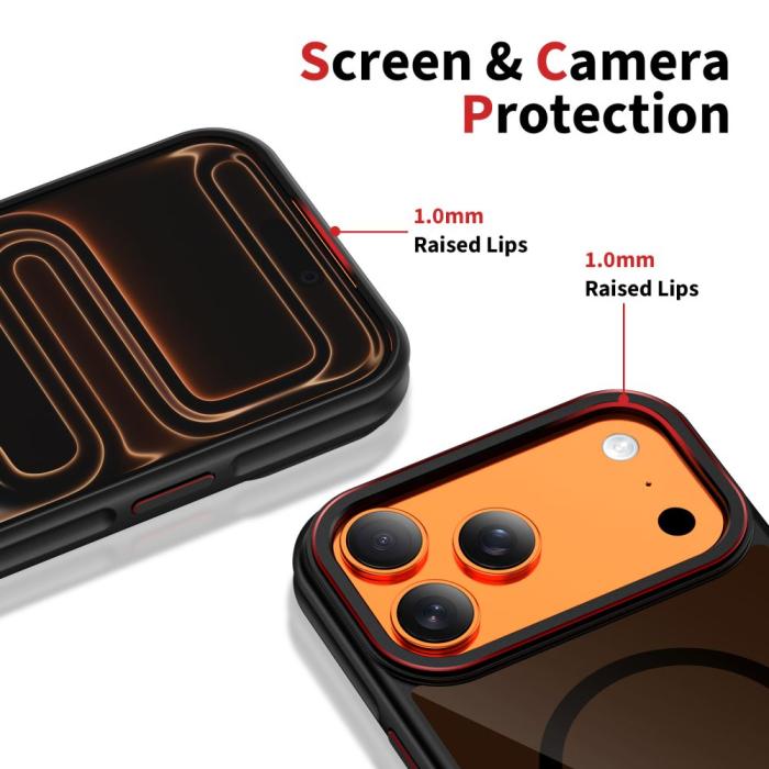 Bild 4, Tech-Protect Tech-Protect iPhone 17 Pro Skal MagSafe MagHybrid Svart/Röd - Teknikhallen.se