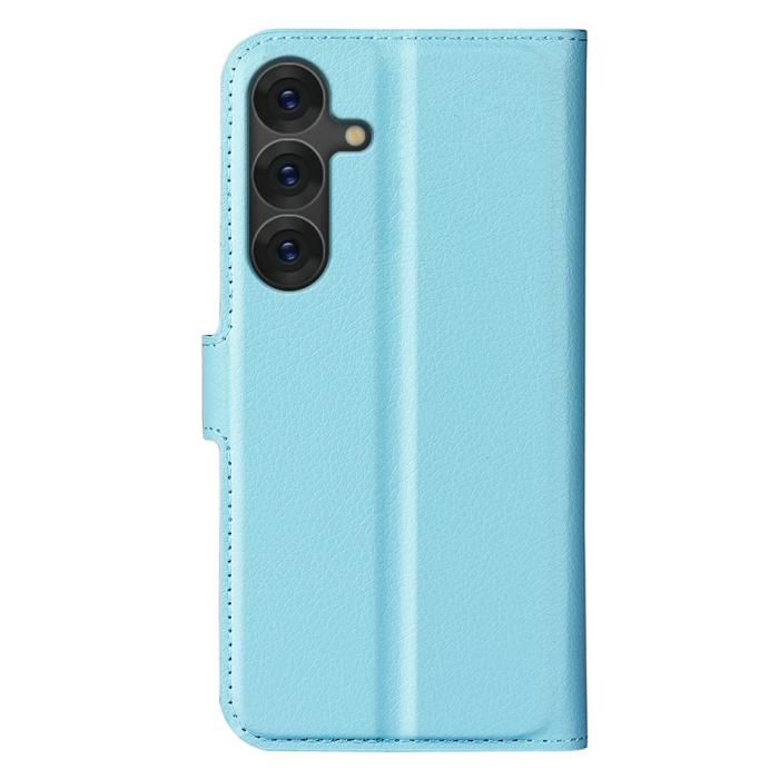 Bild 6,  Samsung Galaxy S25 Plus Fodral Litchi Läder Blå - Teknikhallen.se