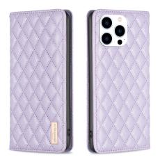 BINFEN BINFEN iPhone 15 Pro Fodral Diamond Flip L&auml;der Lila - Teknikhallen.se