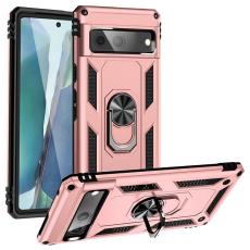  Google Pixel 7 Skal Shockproof Hybrid Ring Armor Ros&eacute;guld - Teknikhallen.se