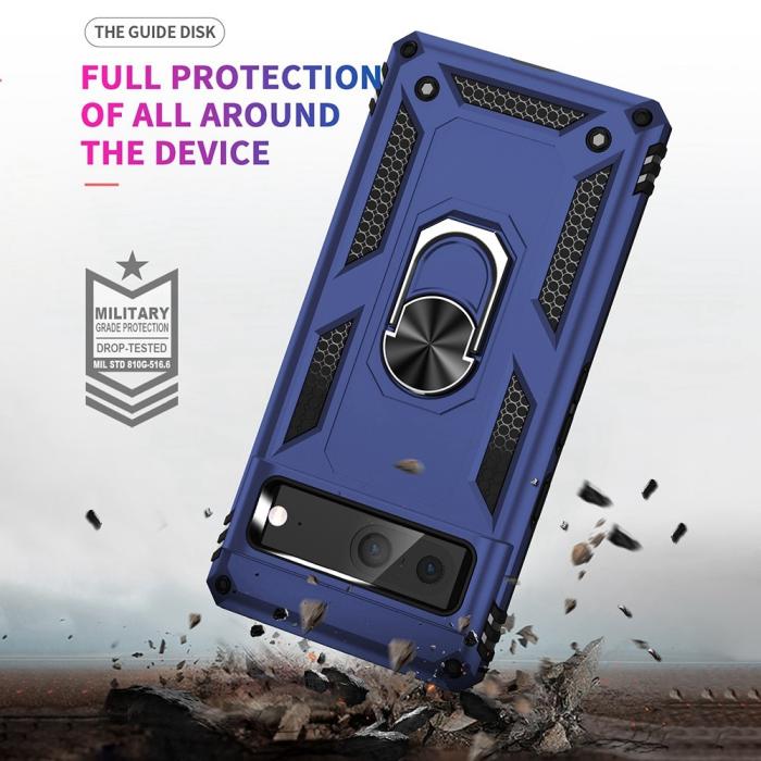 Bild 5,  Google Pixel 7 Skal Shockproof Hybrid Ring Armor Blå - Teknikhallen.se