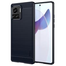 MOFI MOFI Motorola Edge 30 Ultra 5G Skal Borstad St&aring;l Textur Bl&aring; - Teknikhallen.se