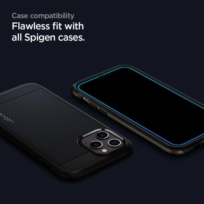 Bild 4, Spigen iPhone 12 Pro Max - Spigen 2-PACK AlignMaster GLAS.tR Heltäckande Skärmskydd - Teknikhallen.se
