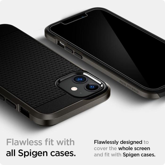 Bild 5, Spigen iPhone 12 / 12 Pro - Spigen 2-PACK GLAS.tR 