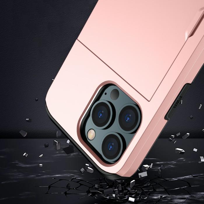 Bild 6,  iPhone 13 Pro - Hybrid Skal Med Kortfack - Röd - Teknikhallen.se