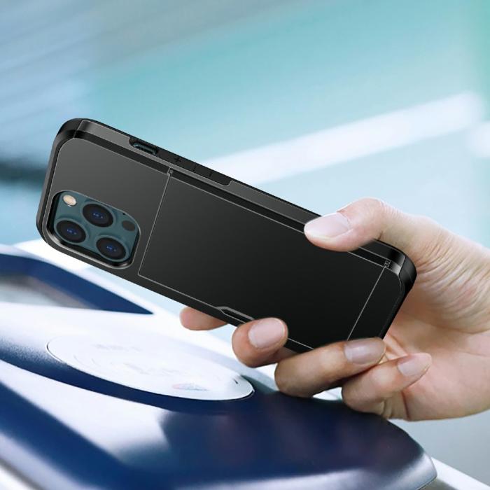 Bild 5,  iPhone 13 Pro - Hybrid Skal Med Kortfack - Svart - Teknikhallen.se