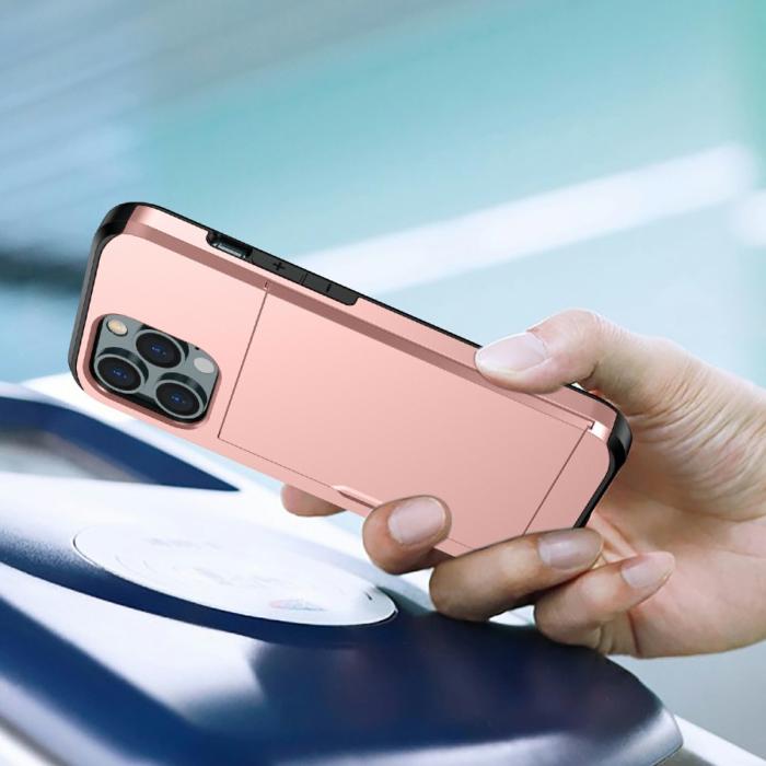 Bild 5,  iPhone 13 Pro - Hybrid Skal Med Kortfack - Mörk Grön - Teknikhallen.se