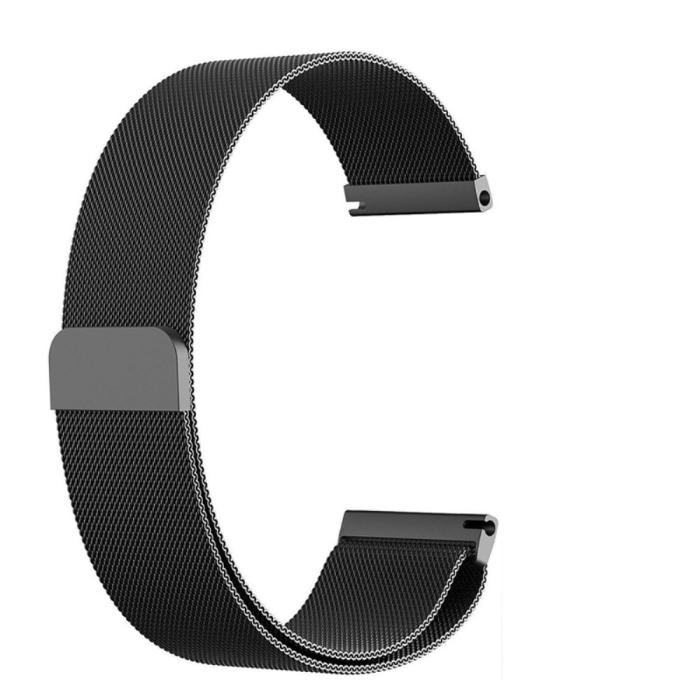 Bild 3,  Milanese Loop Metall Armband För Smartwatch - Svart (22 mm) - Teknikhallen.se