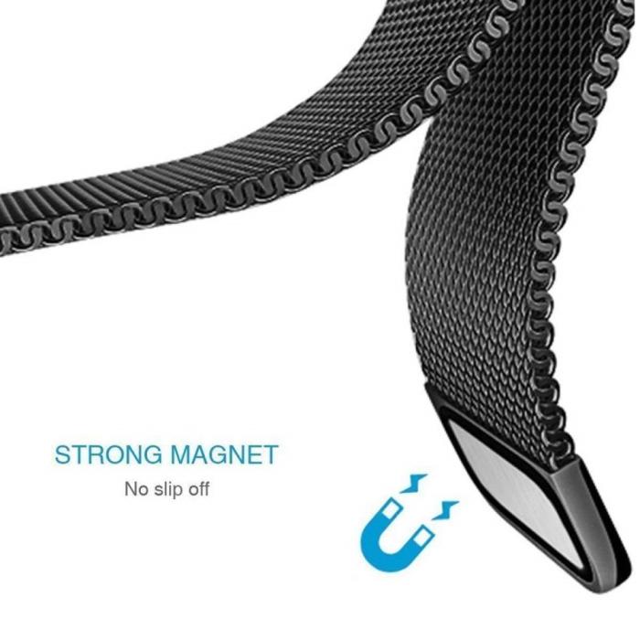Bild 4,  Milanese Loop Metall Armband För Smartwatch - Svart (22 mm) - Teknikhallen.se
