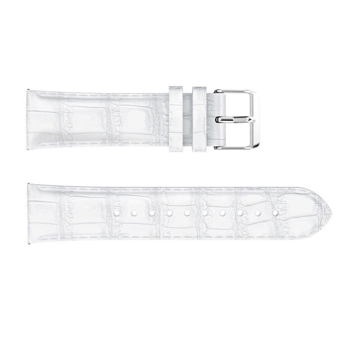 Bild 2,  Äkta Läder Armband Krokodil Textur - Vit (22mm) - Teknikhallen.se