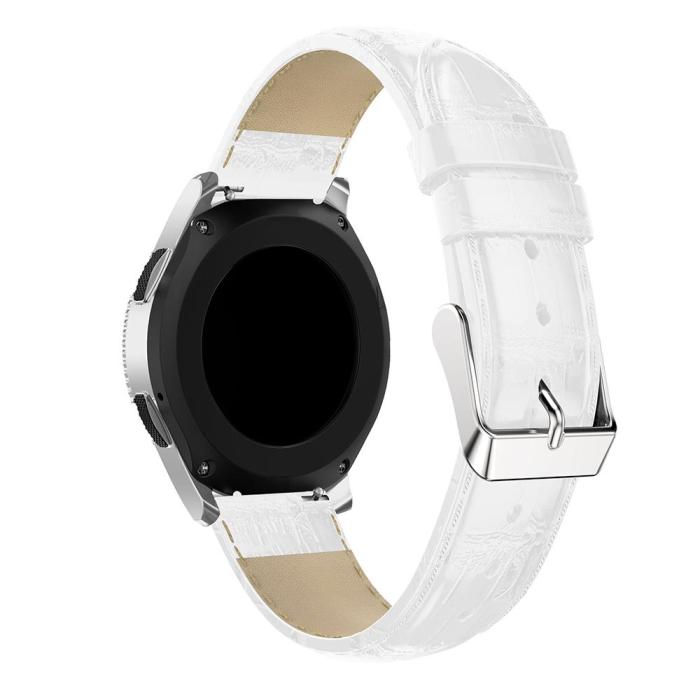 Bild 4,  Äkta Läder Armband Krokodil Textur - Vit (22mm) - Teknikhallen.se