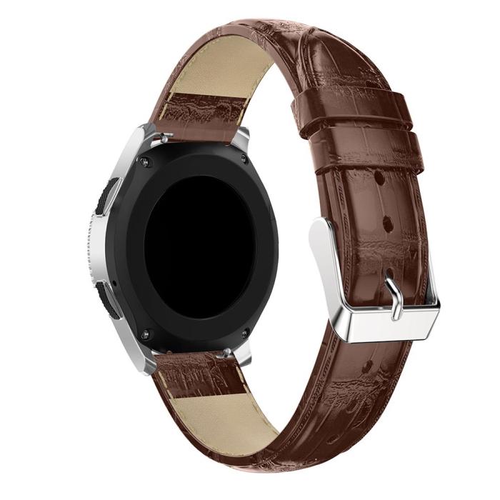 Bild 2,  Äkta Läder Armband Krokodil Textur - Brun (22mm) - Teknikhallen.se