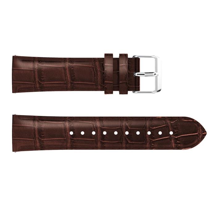 Bild 3,  Äkta Läder Armband Krokodil Textur - Brun (22mm) - Teknikhallen.se