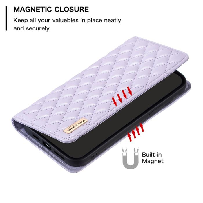 Bild 4,  Motorola Edge 40 Neo 5G Fodral Diamond Flip Lila - Teknikhallen.se