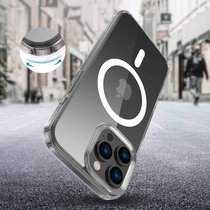 Bild 2, Tech-Protect Tech-Protect iPhone 16 Pro Max Skal MagSafe FlexAir Hybrid Transparent - Teknikhallen.se