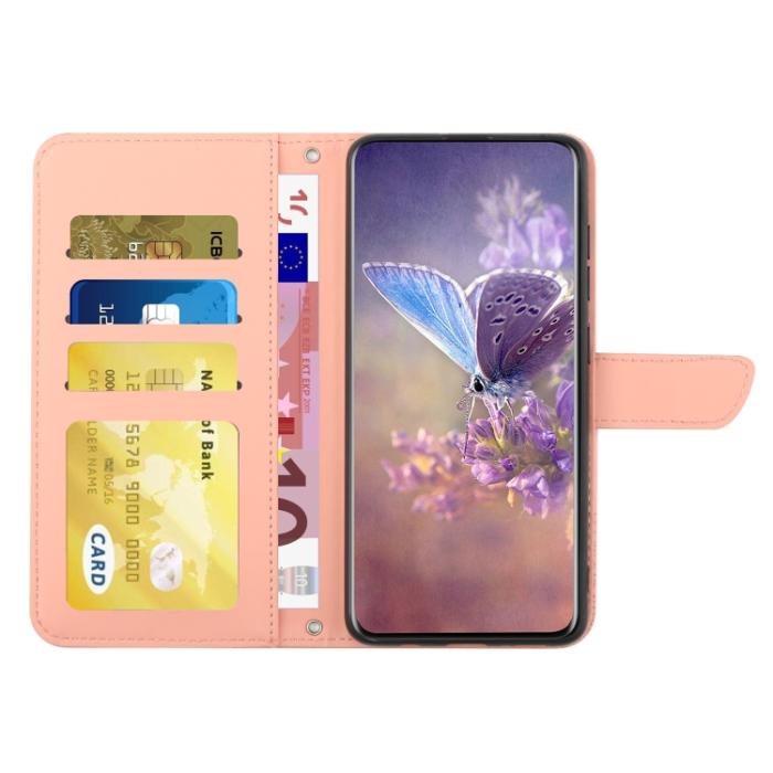 Bild 3,  Motorola Moto G22 Fodral Fjäril/Pion präglad Ljus Rosa - Teknikhallen.se