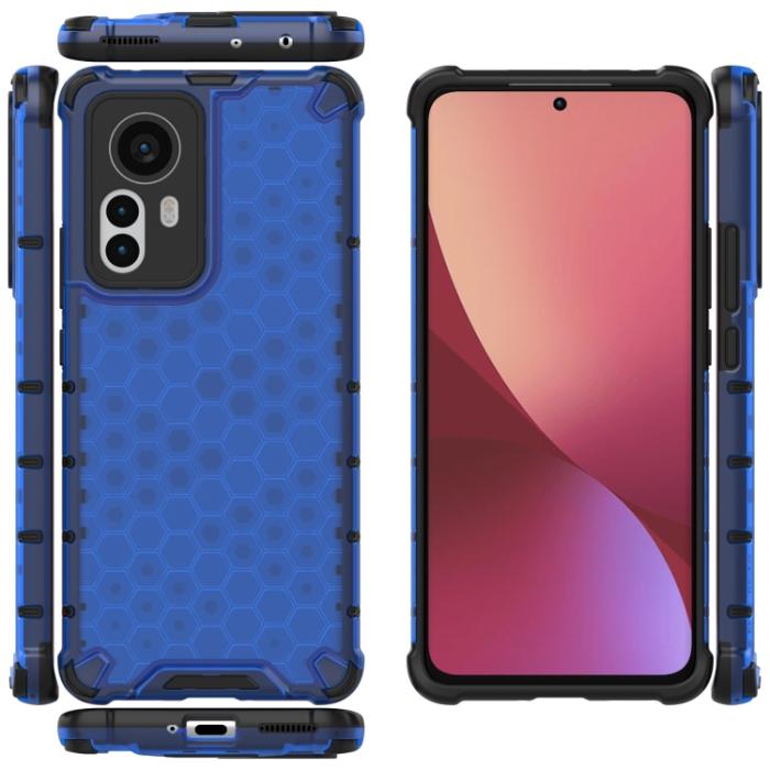 Bild 6,  Xiaomi 12 Pro Skal Hybrid Honeycomb Blå - Teknikhallen.se