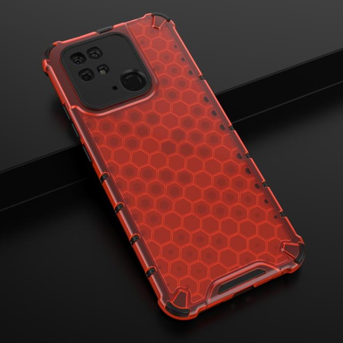 Bild 5,  Xiaomi Redmi 10C Skal Armor Honeycomb Röd - Teknikhallen.se