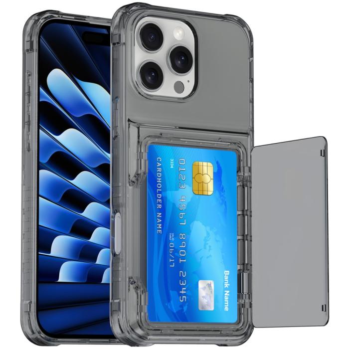 Bild 2,  iPhone 16 Pro Skal Kickstand Med Korthållare Tonad Svart - Teknikhallen.se