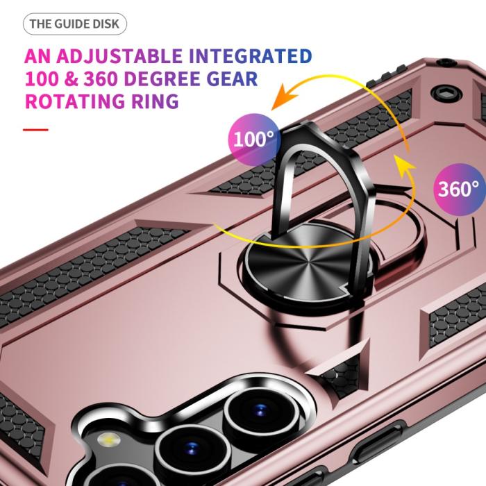 Bild 3,  Samsung Galaxy S24 Skal Hybrid Armor Ring Roséguld - Teknikhallen.se