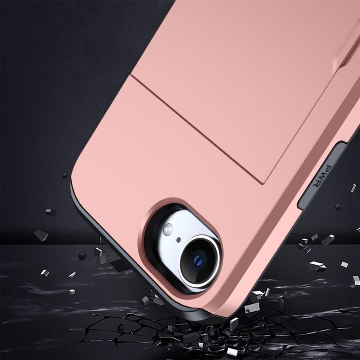 Bild 3,  iPhone 17e / 16e Skal Hybrid Med Kortfack Guld - Teknikhallen.se