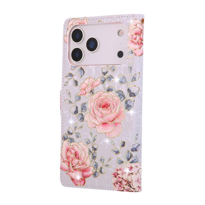 Bild 6,  iPhone 17 Pro Fodral RFID Läder Rosa Blommor - Teknikhallen.se