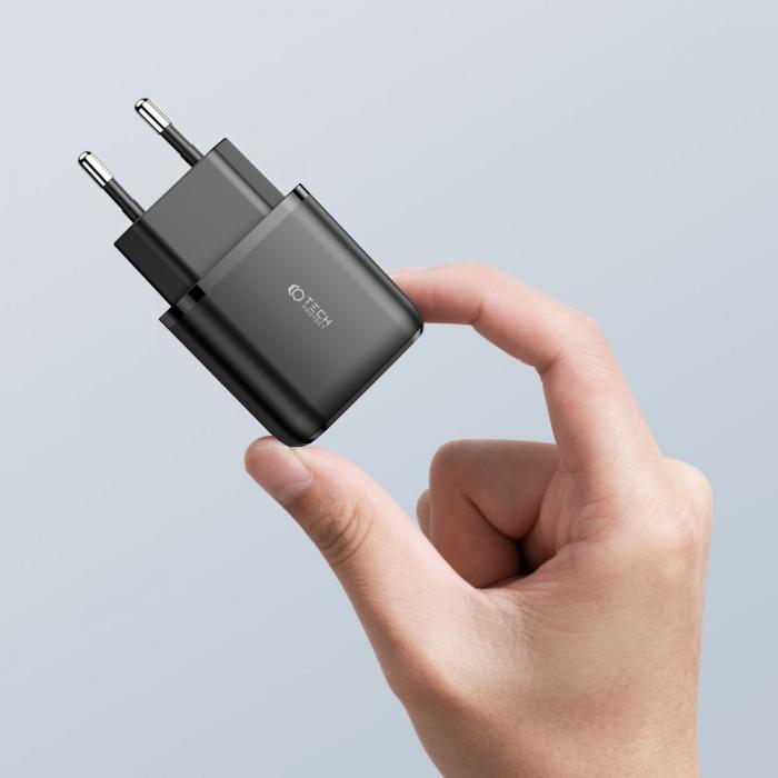 Bild 5, Tech-Protect Tech-Protect 20W Väggladdare PD QC USB-C / USB-A Svart - Teknikhallen.se