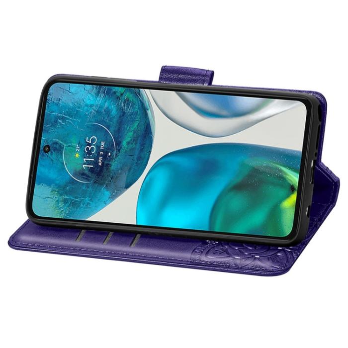 Bild 4,  Motorola Moto G52/G82 Fodral Fjäril Tryck Mörk Lila - Teknikhallen.se