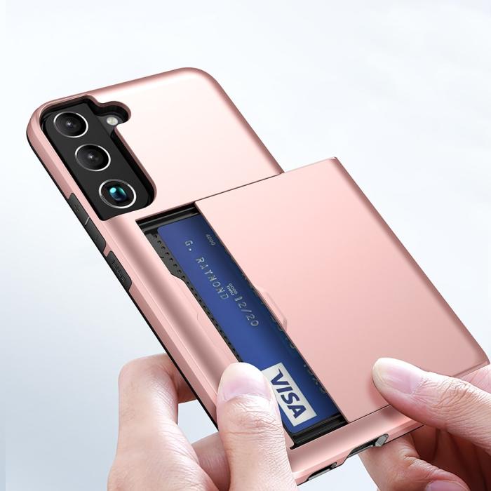 Bild 6,  Samsung Galaxy S22 Plus Skal Hybrid Med Kortfack Guld - Teknikhallen.se