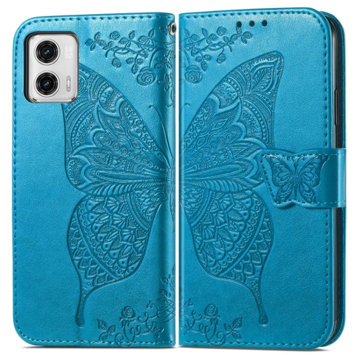 Bild 2,  Motorola Moto G73 5G Fodral Butterfly Blå - Teknikhallen.se