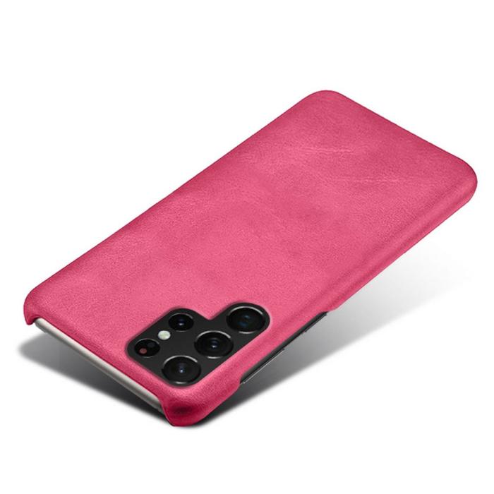 Bild 3,  Samsung Galaxy S23 Ultra Skal Läder Belagt Rosa - Teknikhallen.se