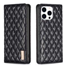 BINFEN BINFEN iPhone 15 Pro Fodral Diamond Flip L&auml;der Svart - Teknikhallen.se