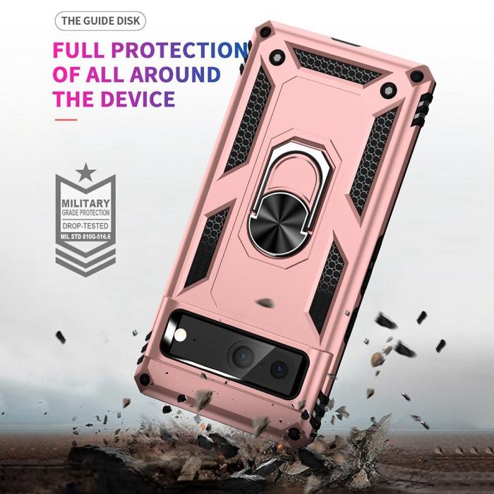 Bild 5,  Google Pixel 7 Skal Shockproof Hybrid Ring Armor Roséguld - Teknikhallen.se