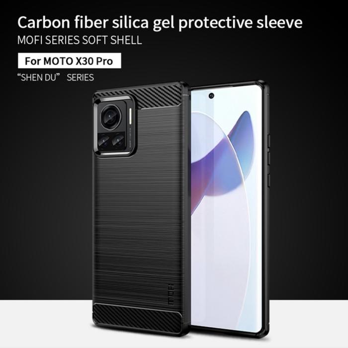 Bild 3, MOFI MOFI Motorola Edge 30 Ultra 5G Skal Borstad Stål Textur Blå - Teknikhallen.se