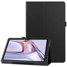  Samsung Galaxy Tab A7 10.4 Fodral Litchi L&auml;der Svart - Teknikhallen.se