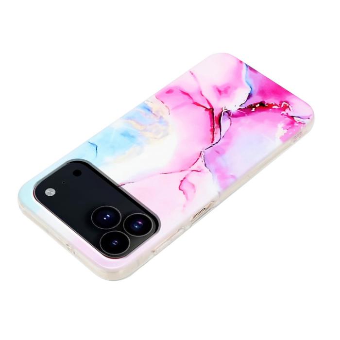 Bild 3,  iPhone 17 Pro Skal TPU Marmor Rosa / Blå - Teknikhallen.se