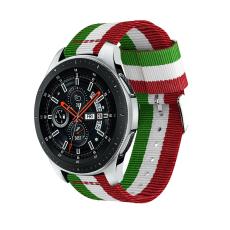  Nylon Armband Med Vertikal Design - Gr&ouml;n/Vit/R&ouml;d (22mm) - Teknikhallen.se