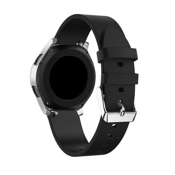 Bild 3,  Äkta Läder Armband - Svart (22mm) - Teknikhallen.se