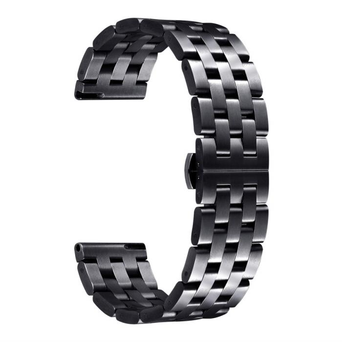 Bild 2,  Lyxigt Metallarmband I Rostfritt Stål - Svart (22mm) - Teknikhallen.se