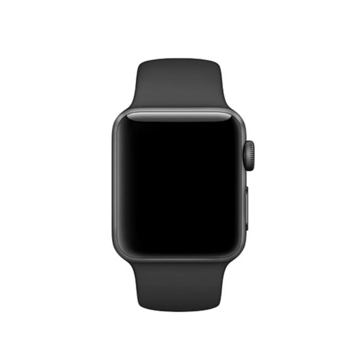 Bild 2,  Silikon Armband Apple Watch 42/44/45/46/49 mm Svart (M/L) - Teknikhallen.se