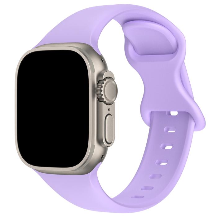 Bild 2, ColorPop Silikon Armband Butterfly Apple Watch 42/41/40/38 mm (S/M) Lila - Teknikhallen.se