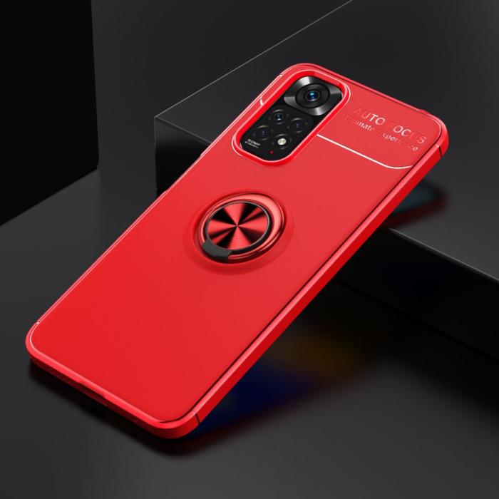 Bild 2,  Xiaomi Redmi Note 11 4G Skal Ring Röd - Teknikhallen.se