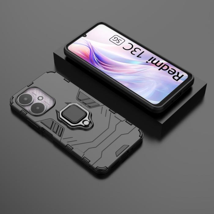 Bild 6,  Xiaomi Redmi 13C 4G Skal Armor Hybrid Kickstand Svart - Teknikhallen.se